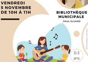 Lire la suite à propos de l’article BIBLIOTHÈQUE : EVEIL MUSICAL VENDREDI 5 NOVEMBRE