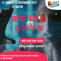 Lire la suite à propos de l’article DÉPISTAGE DE LA COVID : SAMEDI 13 NOVEMBRE A AULT