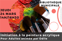 Lire la suite à propos de l’article BIBLIOTHÈQUE : INITIATION A LA PEINTURE ACRYLIQUE LE JEUDI 24 MARS