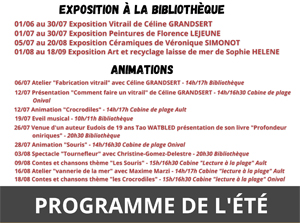 Lire la suite à propos de l’article BIBLIOTHÈQUE : RAPPEL PROGRAMME DE L’ÉTÉ