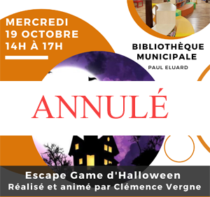 Lire la suite à propos de l’article BIBLIOTHÈQUE : ESCAPE GAME D’HALLOWEEN