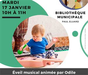 Lire la suite à propos de l’article BIBLIOTHÈQUE : EVEIL MUSICAL LE 17 JANVIER 2023