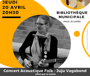 BIBLIOTHÈQUE : JEUDI 20 AVRIL – CONCERT ACOUSTIQUE FOLK