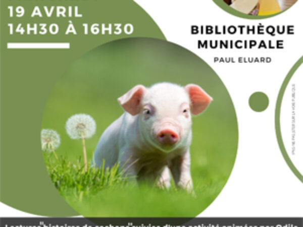 BIBLIOTHÈQUE : MERCREDI 19 AVRIL LECTURES « HISTOIRES DE COCHON »