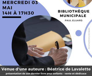 BIBLIOTHÈQUE : MERCREDI 3  MAI – VENTE ET DÉDICACE