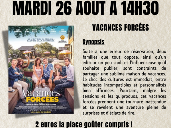 CINÉ + GOUTER POUR LES AINÉS AULTOIS LE MARDI 26 AOUT 2025