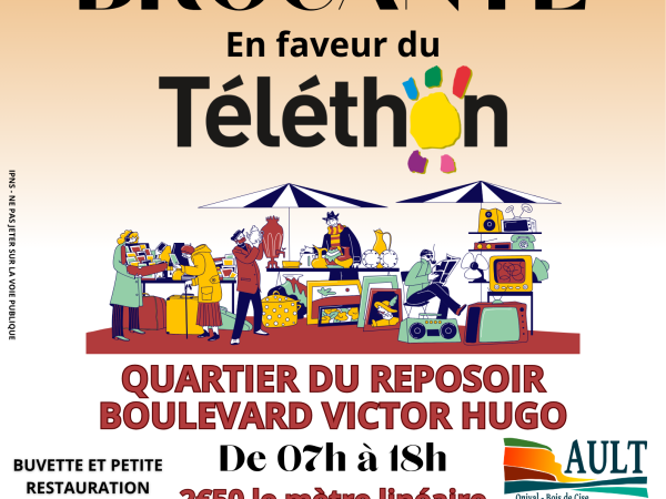 BROCANTE DU TELETHON LE DIMANCHE 24 AOUT 2025 QUARTIER DU REPOSOIR