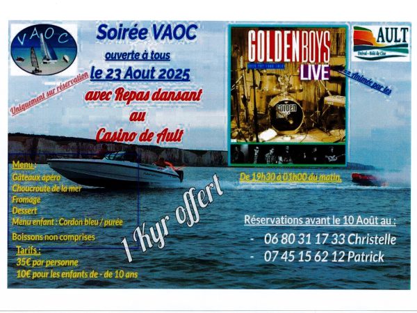 SOIRÉE VAOC – REPAS DANSANT LE 23 AOUT 2025