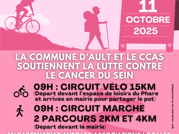 OCTOBRE ROSE : CIRCUIT VÉLO ET MARCHE LE 11 OCTOBRE 2025