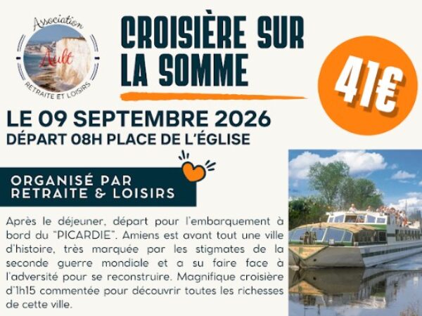 CROISIÈRE SUR LA SOMME – ORGANISÉ PAR RETRAITE ET LOISIRS