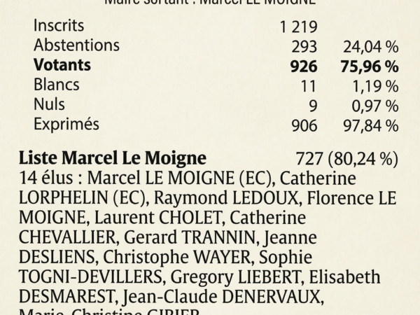RÉSULTATS DES ÉLECTIONS MUNICIPALES A AULT