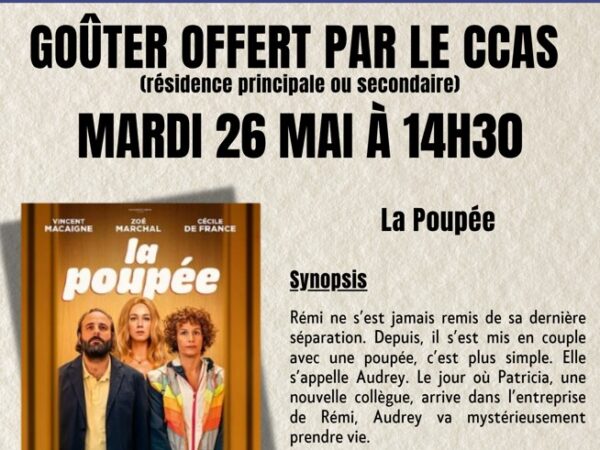CINÉ + GOUTER POUR LES AINÉS AULTOIS LE MARDI 26 MAI 2026