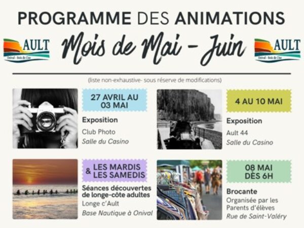 PROGRAMME ANIMATIONS MAI ET JUIN 2026