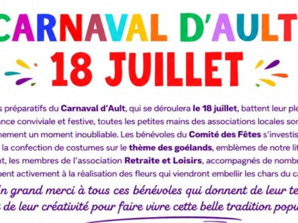 CARNAVAL D&rsquo;AULT LE 18 JUILLET 2026
