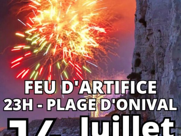 FEU D&rsquo;ARTIFICE LE 14 JUILLET 2026 A 23H PLAGE D&rsquo;ONIVAL