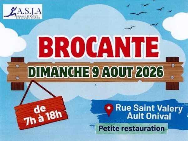 BROCANTE DIMANCHE 9 AOUT 2026 – RUE DE SAINT VALÉRY – ONIVAL