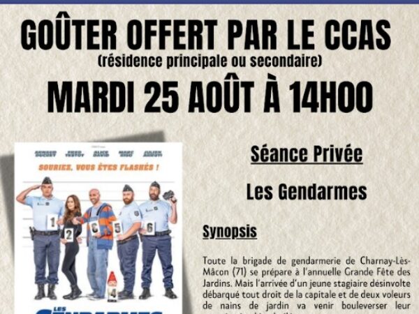 CINÉ + GOUTER POUR LES AINÉS AULTOIS LE MARDI 25 AOUT 2026