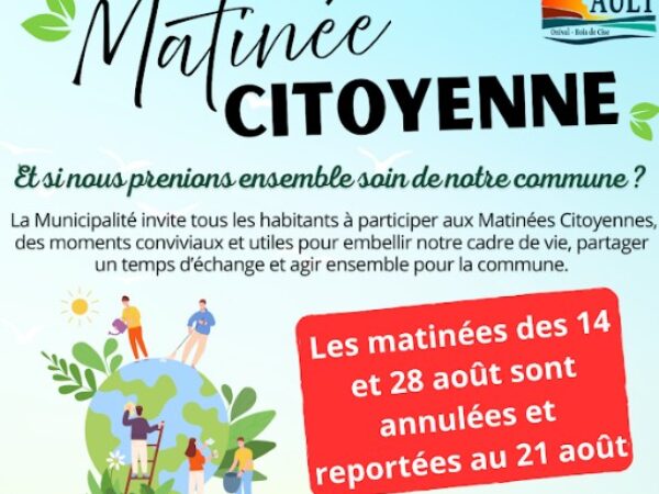 MATINÉE CITOYENNE LE 21 AOUT 2026